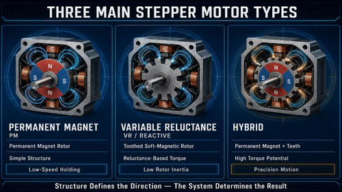Najnowsze blogi firmy Three Main Stepper Motor Types: differences between permanent magnet, variable reluctance and hybrid types